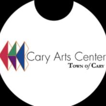 The Cary arts center logo with three triangles